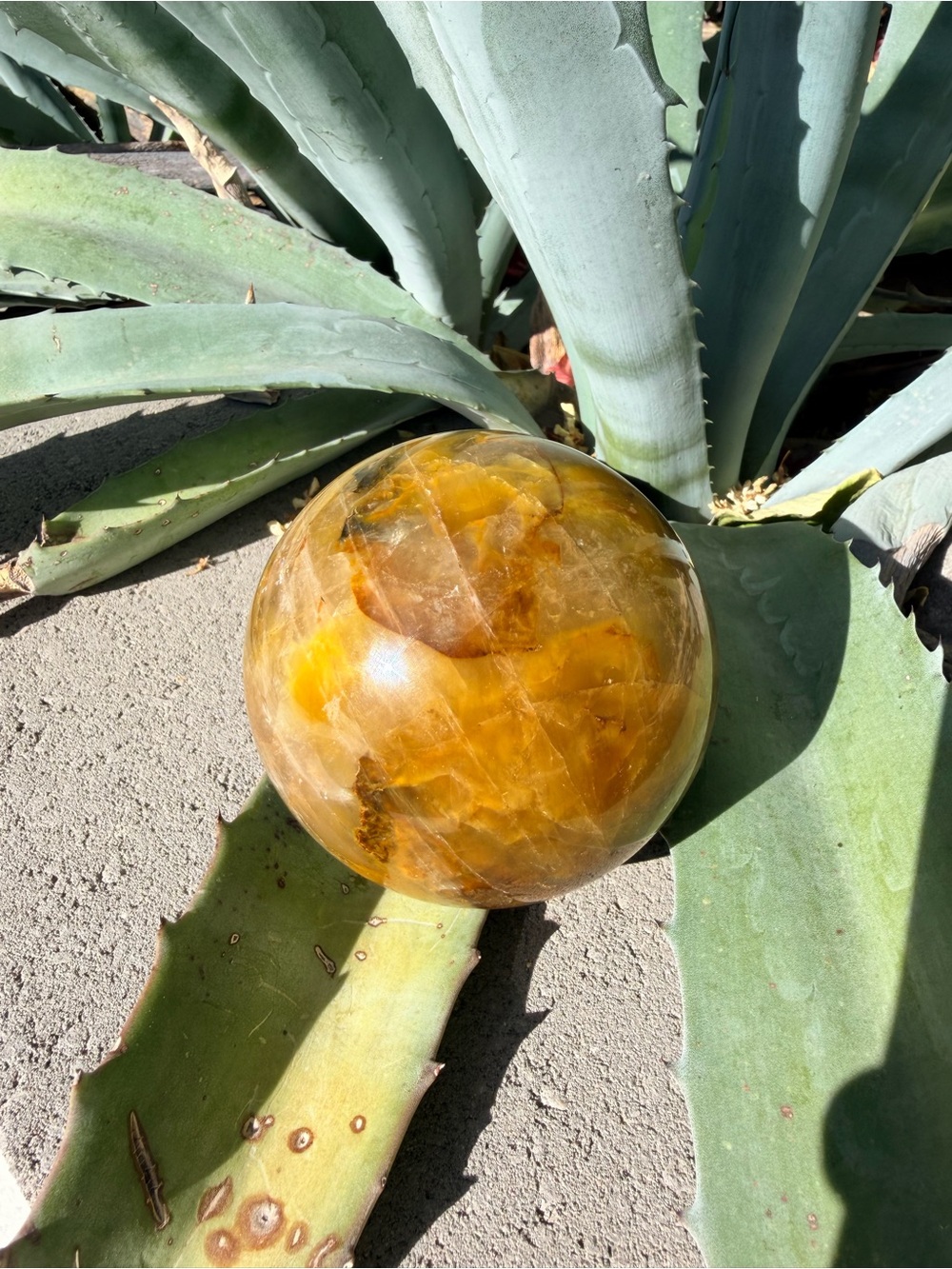 Golden Healer Quartz Sphere | Large 1 lb 12 oz | Healing Crystal